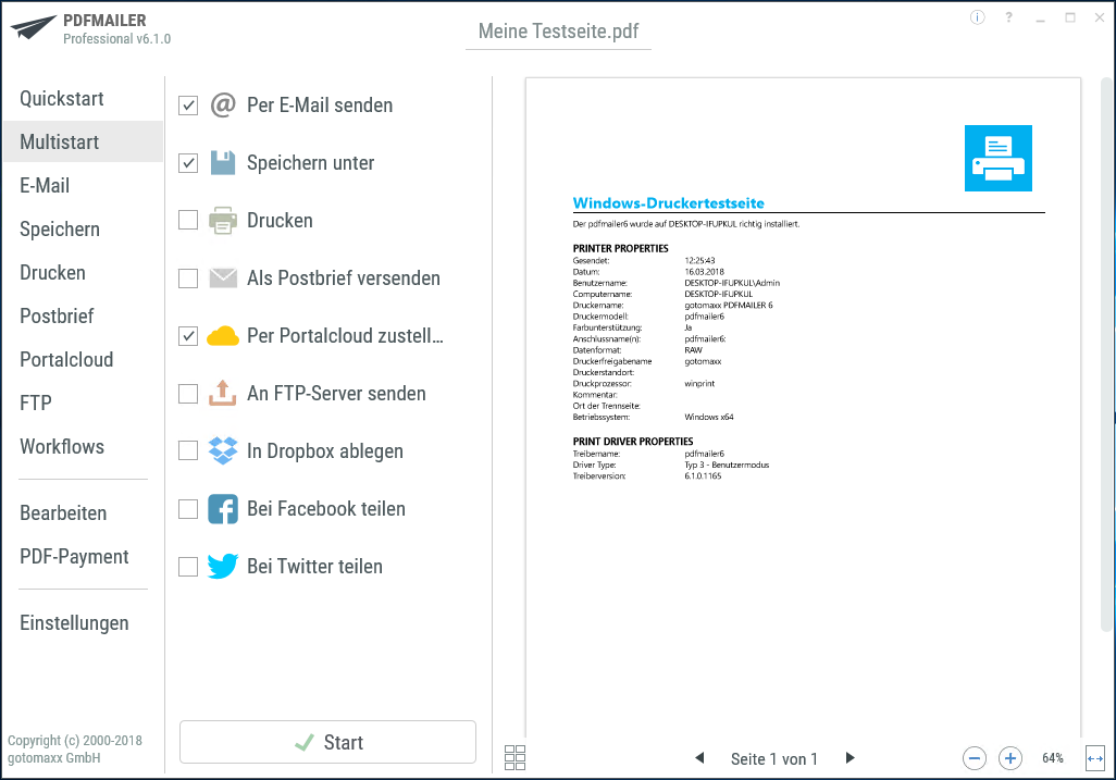 PDFMAILER Multistart