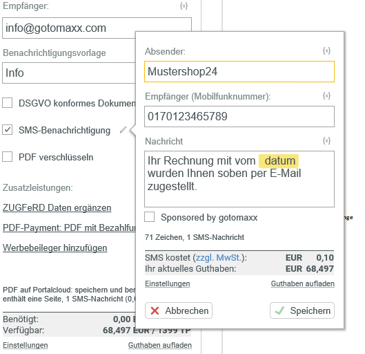 gotomaxx PDFMAILER SMS