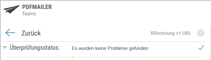 eRechnung keine Probleme gefunden