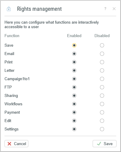 PDFMAILER Permission Management