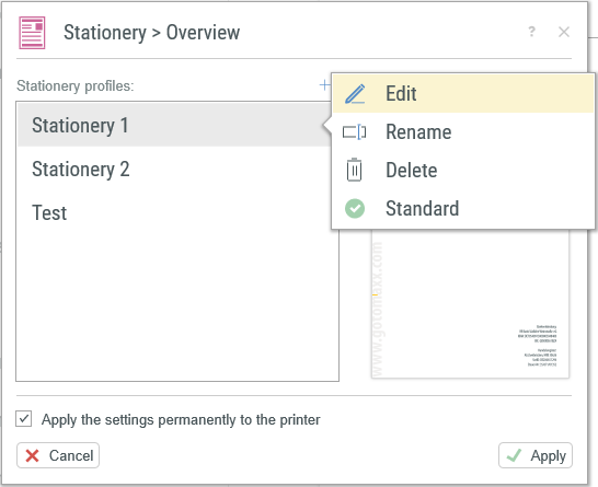 Overview Stationery